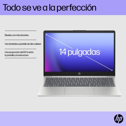 Portátil HP AI 14-hc0000ns 14" Intel Core Ultra 7 255U 16GB 1TB SSD IPS FHD Windows 11 Home Plata