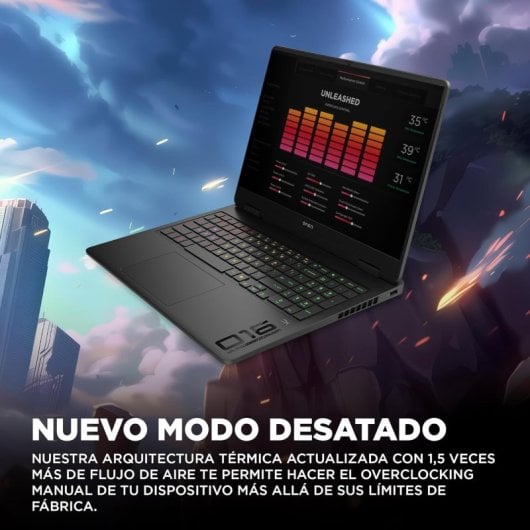 Portátil HP OMEN 16-ap0033ns 16" AMD Ryzen 9 8940HX 32GB 1TB SSD RTX 5060 8GB FreeDOS Negro