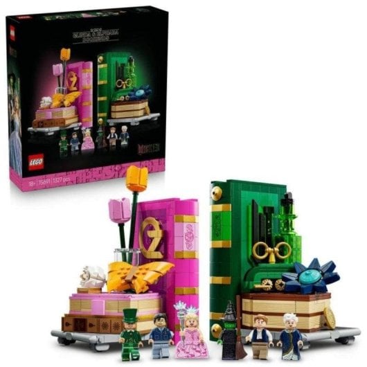 Sujetalibros LEGO 75691 Wicked Glinda y Elphaba 1327 piezas 6 minifiguras adultos