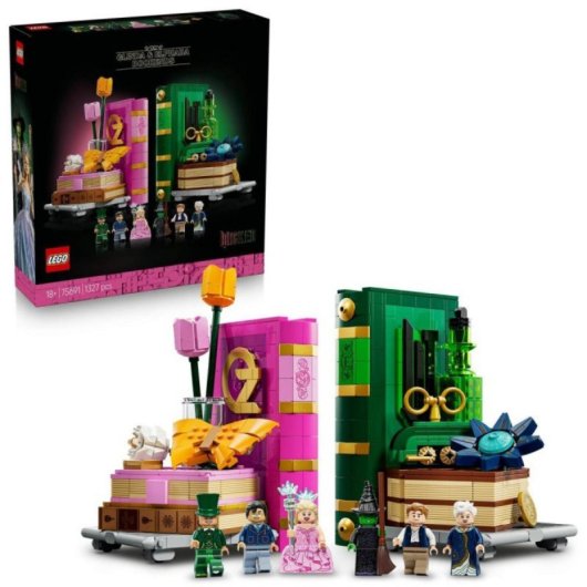 Suporte de Livros Lego 75691 Wicked Glinda e Elphaba 1327 peças 6 minifiguras
