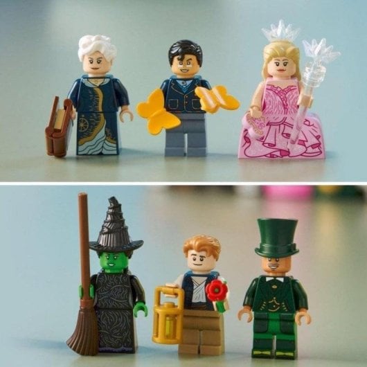 Sujetalibros LEGO 75691 Wicked Glinda y Elphaba 1327 piezas 6 minifiguras adultos