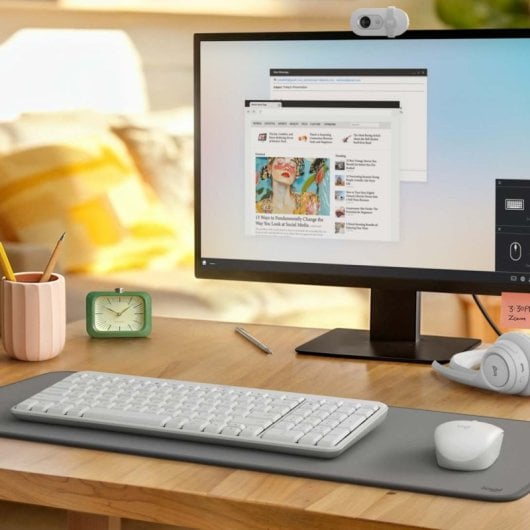 Clavier + souris membrane Logitech MK250 Layout ES sans fil Bluetooth compact blanc