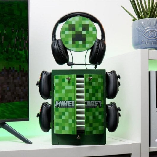 Torre de juegos y soporte de carga Numskull Games 153448 Minecraft Locker Verde Universal