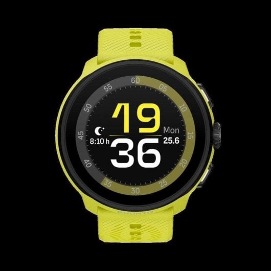 Suunto Run Bluetooth GPS 46mm AMOLED Boîtier Noir Bracelet Jaune M Étanche 50m SpO2 Pulsomètre
