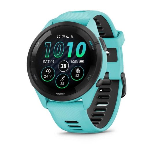 Garmin Forerunner 265 Bluetooth GPS 46mm AMOLED Noir Turquoise Résistance 5ATM SpO2