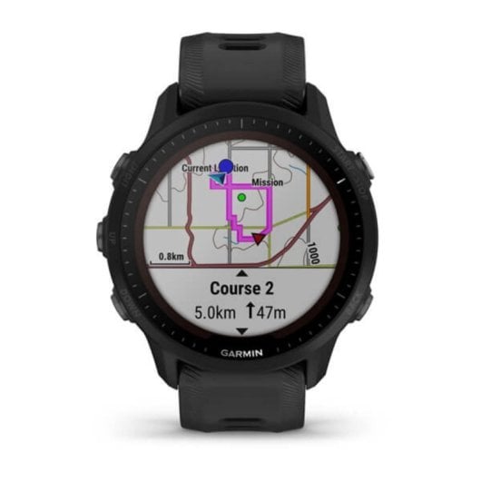 Garmin Forerunner 955 Bluetooth GPS NFC 46.5mm MIP Preto Tamanho Único Resistência à Água 5ATM SpO2