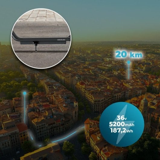 Patinete elétrico Cecotec Bongo D20E Connected 250W Autonomia 20km Rodas 8,5" App Preto