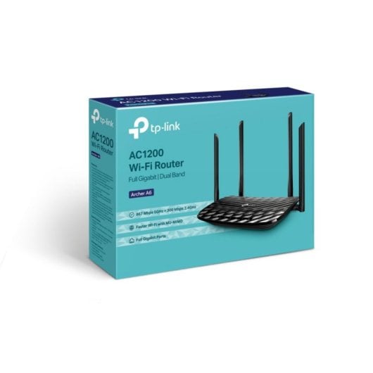 TP-Link Archer A6 Router AC1200 RJ-45 867 Mbps Gigabit Dual Band com 5 Antenas