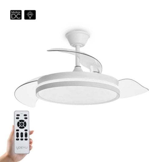 Ventilador de techo Yoevu Eos One LED motor DC aspas retráctiles Alexa control remoto
