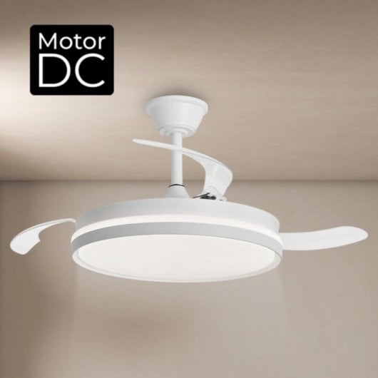Ventilador de techo Yoevu Eos One LED motor DC aspas retráctiles Alexa control remoto
