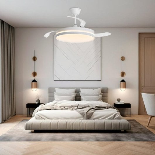 Ventilador de techo Yoevu Eos One LED motor DC aspas retráctiles Alexa control remoto