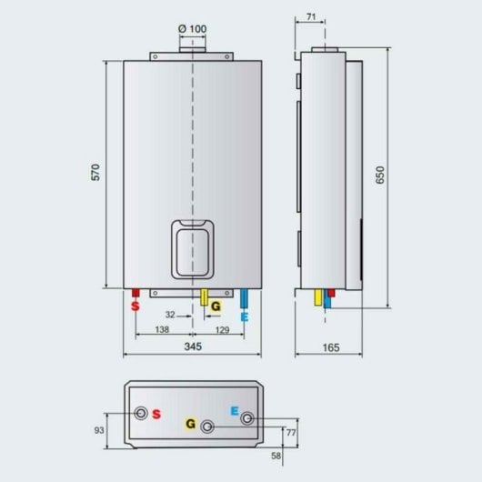 Calentador gas butano Ariston 11L 22000W estanco interior display digital