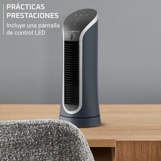 Ventilador torre Rowenta Eole Compact VU6220F0 6 velocidades temporizador LED silencioso