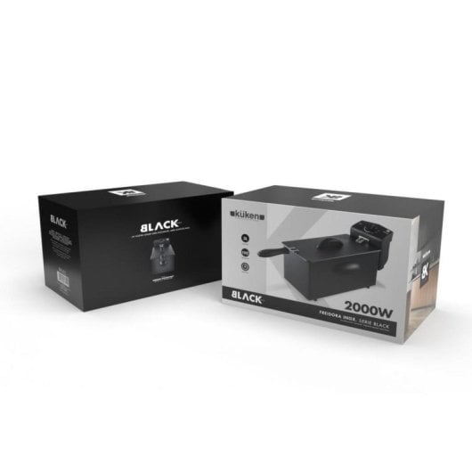 Freidora tradicional Kuken 36947 3 L 2000 W desmontable patas antideslizantes negra