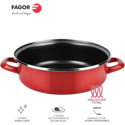 Batería de cocina Fagor Máxima 5 piezas rojo aluminio forjado antiadherente