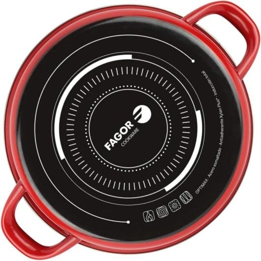 Batería de cocina Fagor Máxima 5 piezas rojo aluminio forjado antiadherente
