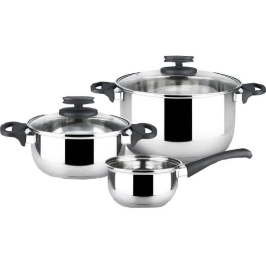 Batería de cocina Magefesa Style 5 piezas acero inoxidable tapas ergonómicas