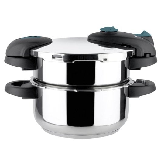 Olla a presión Fagor Future 6 litros + 4 litros Acero Inoxidable Negro compatible inducción