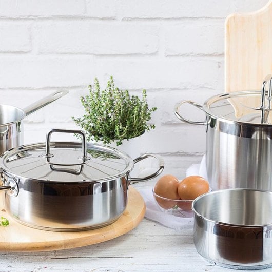 Casserole BRA Professionnel A344251 Inox 1 L poignée inox compatible induction