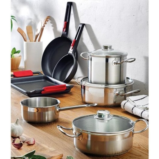 Kochtopf BRA Profesional 18 cm Edelstahl Induktion Kompatibel 1,75 l 800 g