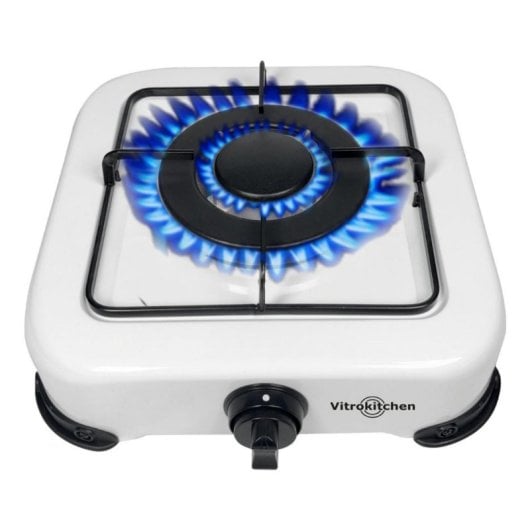 Hornillo a gas Vitrokitchen 152BB compacto triple corona 3600 W portátil blanco