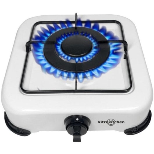 Hornillo a gas Vitrokitchen 152BB compacto triple corona 3600 W portátil blanco