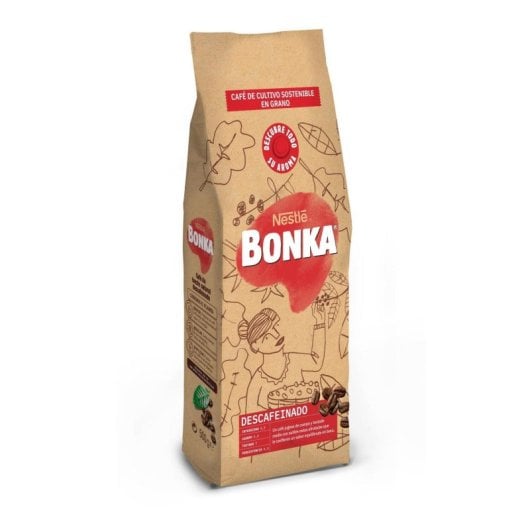 Café en grano Bonka Descafeinado 500 g Tueste Natural Cultivo Sostenible