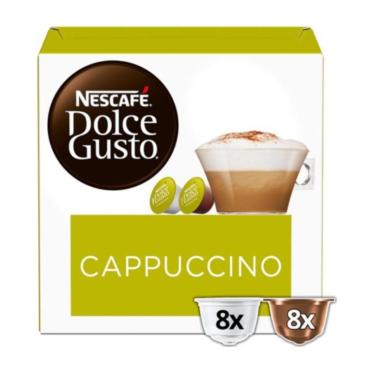Cápsula Café Nescafé Dolce Gusto Cappuccino 16 Peças Expresso Leite Cremoso