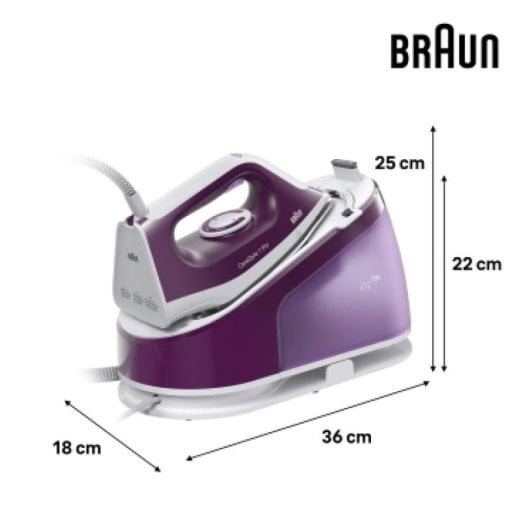 Centro de Engomar Braun CareStyle 1 IS1514VI 2200W 6 bar Cerâmica Depósito 1,7L Roxo