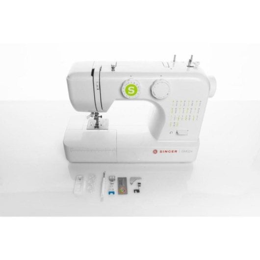Máquina de coser Singer SM024 portátil 24 puntadas brazo libre LED rojo-blanco