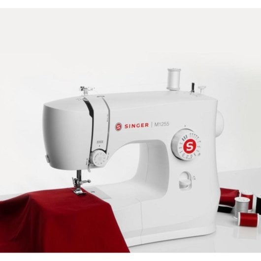 Nähmaschine Singer M1255 15 Stiche 45 Nähanwendungen Freiarm Weiß Elektrisch