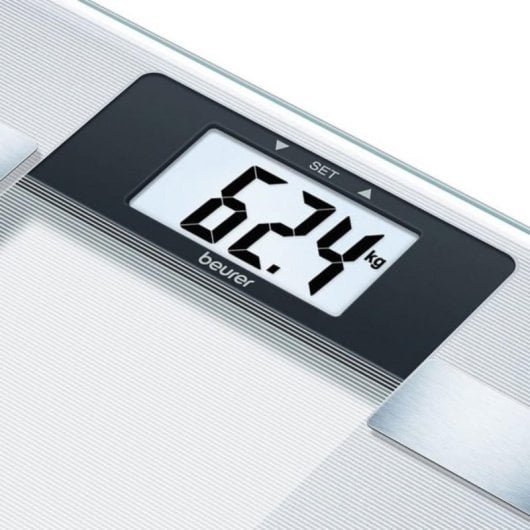 Balança Beurer BG13 Vidro Diagnóstica 150 kg IMC Memória Prateada