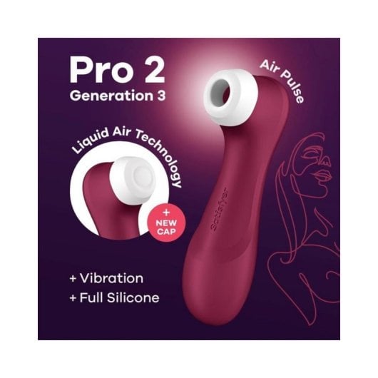 Vibromasseur Satisfyer Pro 2 Generation 3 stimulation clitoridienne succion rouge étanche USB