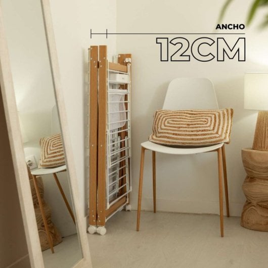 Étendoir à linge pliable Newlux Wood V35 Blanc
