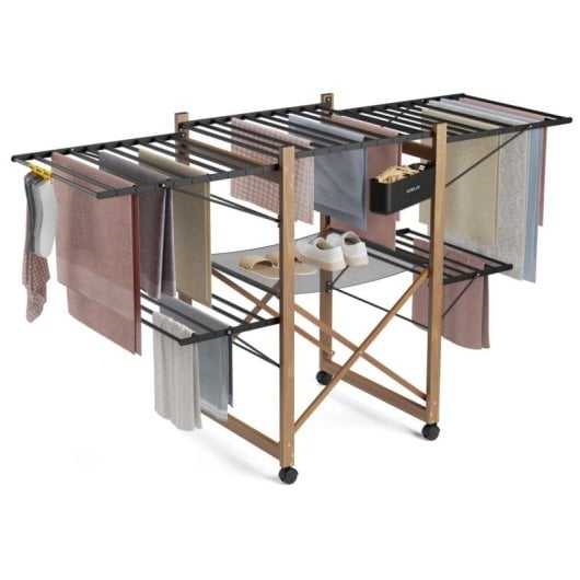 Étendoir à linge pliable Newlux Wood V35 noir