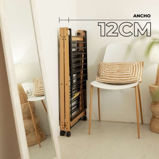 Étendoir à linge pliable Newlux Wood V35 noir