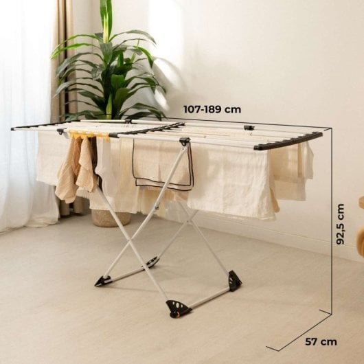Étendoir à linge pliable Newlux Expansion V25 Blanc