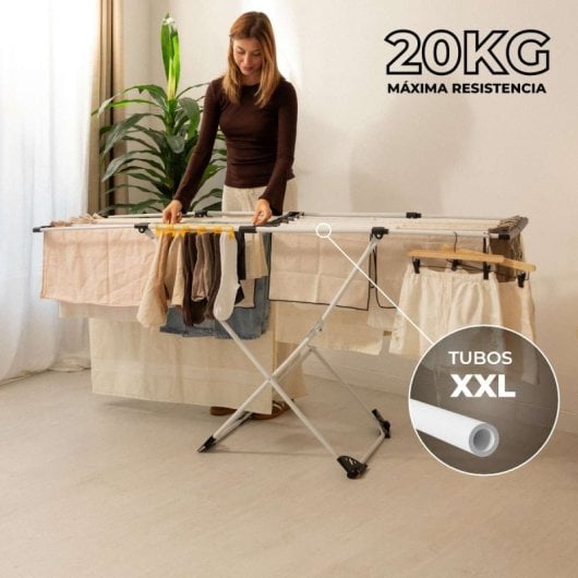 Étendoir à linge pliable Newlux Expansion V25 Blanc