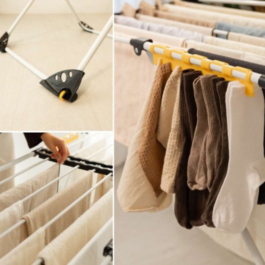 Étendoir à linge pliable Newlux Expansion V25 Blanc