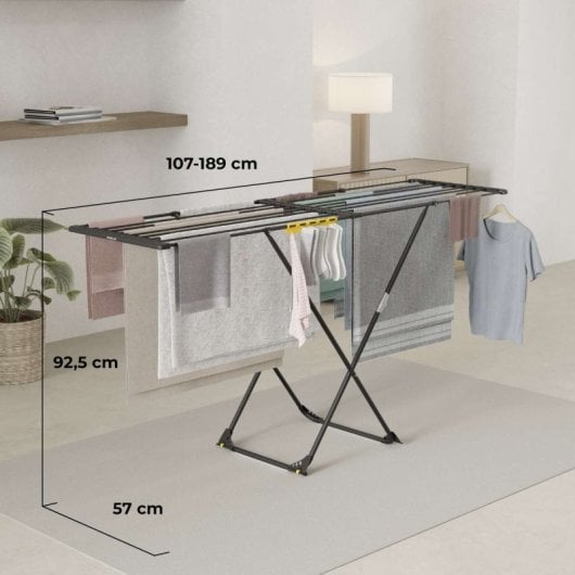 Étendoir à linge pliable Newlux Expansion V25 Noir