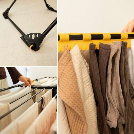 Étendoir à linge pliable Newlux Expansion V25 Noir