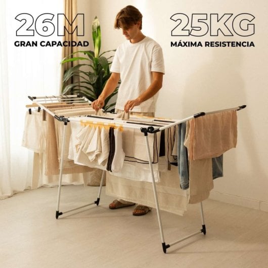 Étendoir à linge pliable Newlux Bold V22 Blanc