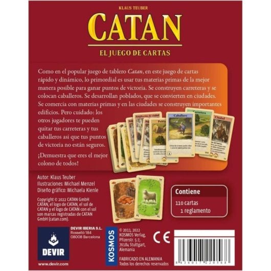 Juego de mesa Devir Catan Cartas 2-4 jugadores partidas rápidas a partir de 8 años