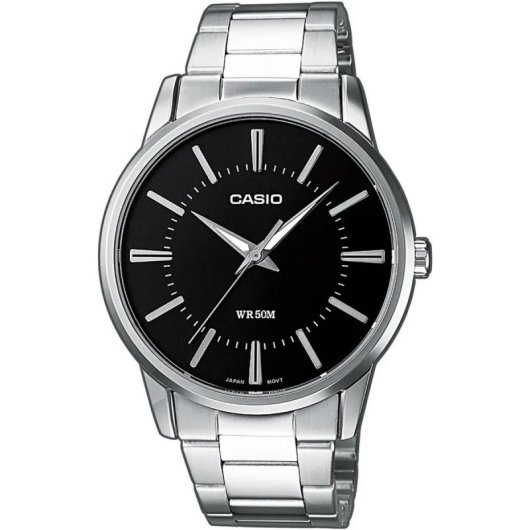 Casio Collection MTP-1303PD-1AVEG 40mm Acier Argenté Cadran Noir Argent Montre Classique