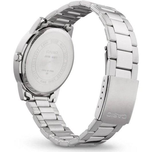 Casio MTP-1303PD-1AVEG 40mm Analogico Acciaio Inox Argento Quadrante Nero Cinturino Argento