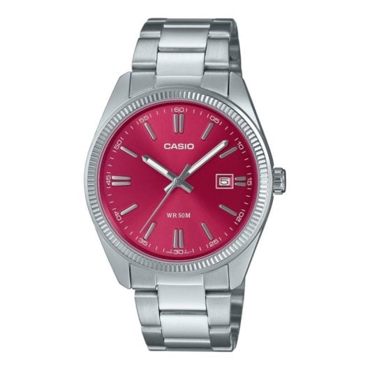 Casio Collection MTP-1302PD-4AVEF 40 mm Esfera Analógica Burdeos Acero Inoxidable Plata