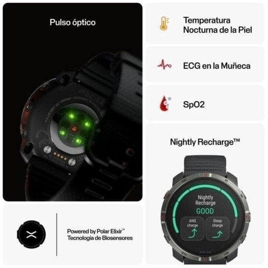 Polar Grit X2 Pro GPS Bluetooth 45mm AMOLED Noir S/L Étanche 50m MIL-STD-810H