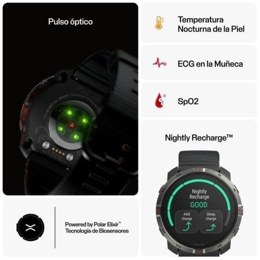 Polar Grit X2 Pro Bluetooth GPS 45mm AMOLED Noir S/L Étanchéité 50m MIL-STD-810H