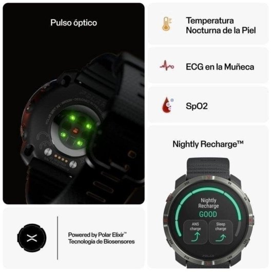 Polar Grit X2 GPS Bluetooth AMOLED Resistencia al Agua WR50 Negro