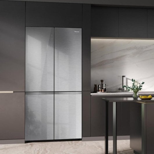 Frigorífico Americano Hisense RQ5P605NSVE No Frost 190cm 591L E Inox Display Gelo